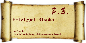 Privigyei Bianka névjegykártya